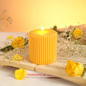 Ribbed Pillar Candle